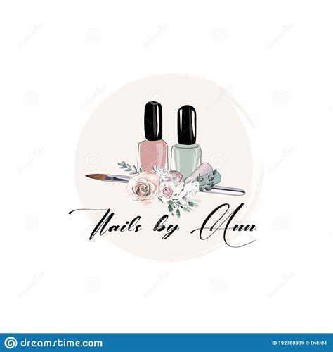 Logo Del Estudio De Uñas Ilustración Creativa De Uñas Pulida