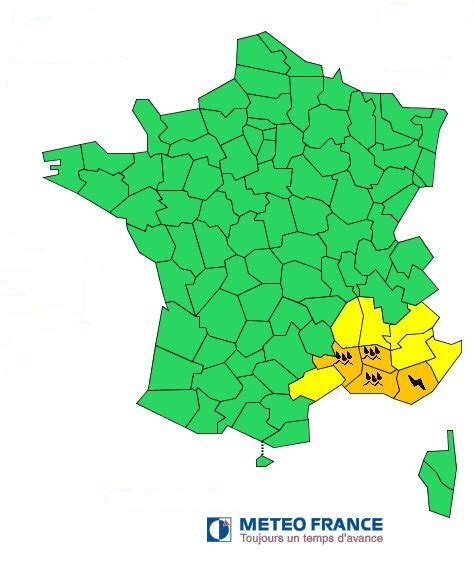 MÉTÉO Quatre départements du sud est en vigilance orange