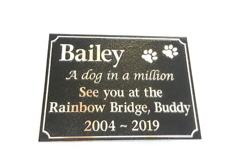 Pet Dog Memorial Plaque In Bronze Bells Dogworld