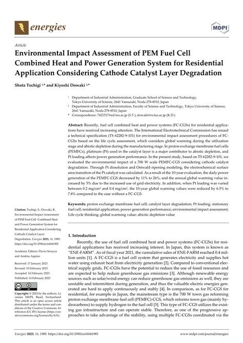 Pdf Environmental Impact Assessment Of Pem Fuel Cell Combined Heat