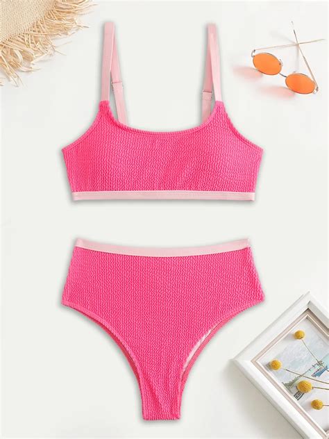 Swimsuit Thong Women New Micro Bikini High Waist Swimwear Solid