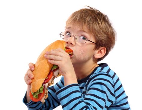 Homme Avec Le Grand Sandwich Photo Stock Image Du Vêtement Déjeuner