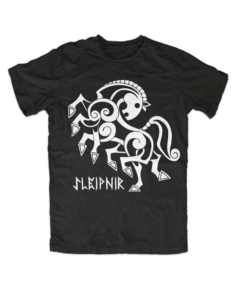 Sleipnir T Shirt Viking Germanen Thor Mj Lnir Valhalla Vegvisir Odin