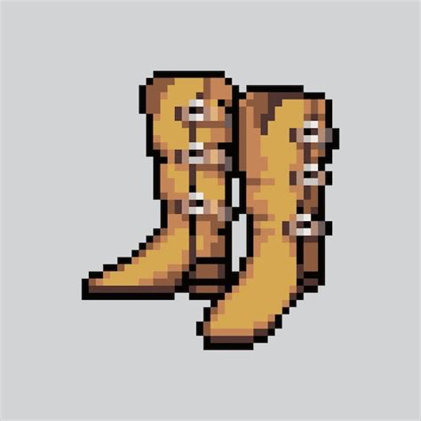 Ilustraci N De Pixel Art Botas Botas Pixeladas Botas De Oto O Icono De