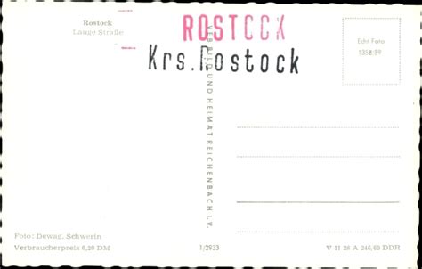 Ansichtskarte Postkarte Hansestadt Rostock Lange Stra E Akpool De