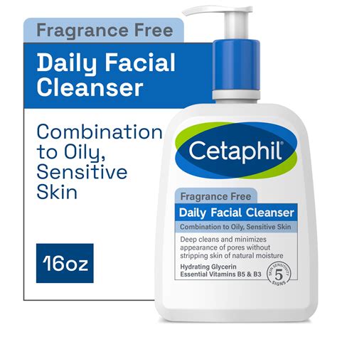 Cetaphil Daily Facial Cleanser for Sensitive, Combination to Oily Skin ...