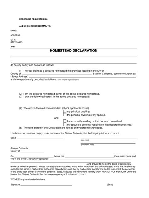 Homestead Declaration Pre Built Template Airslate Signnow