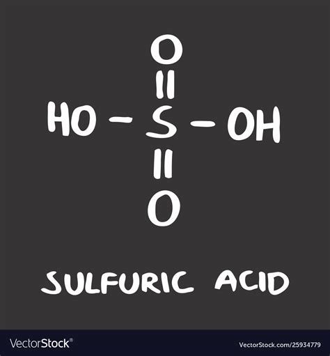 Sulfuric acid formula Royalty Free Vector Image