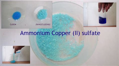 Preparation Properties Of Ammonium Copper Ii Sulfate Youtube