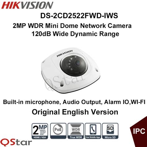 Hikvision Original English Version DS 2CD2522FWD IWS 2MP 120db WDR Mini