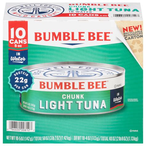 Shop Pack Bumble Bee Chunk Light Canned Tuna In Water Oz