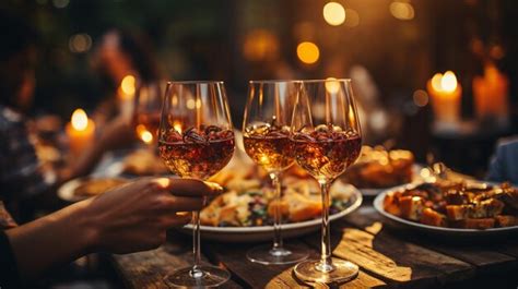 Premium Photo Group Of Unrecognizable People Toasting With Wine