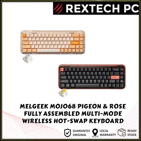 MELGEEK Mojo Rose Pigeon Fully Assembled Multi Mode Wireless Hot Swap Keyboard Shopee Malaysia