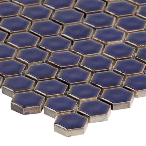 Ivy Hill Tile Bliss Edged Hexagon Midnight Blue In X In