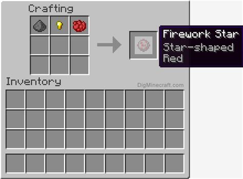 the firework star map in minecraft, with an arrow pointing up at it