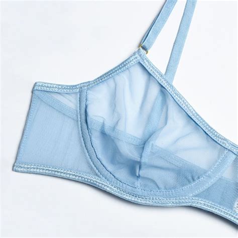 Seductive Lace Lingerie Set Sheer Bra Thong Garter Belt Women S