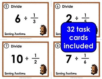 Dividing Fractions Task Cards By The Clever Teacher TpT