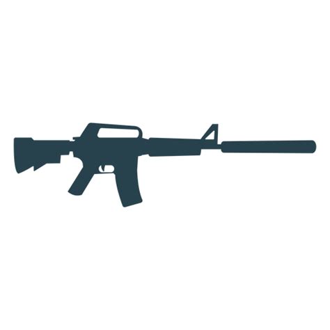 Submachine Gun Charger Butt Weapon Barrel Suppressor Silhouette