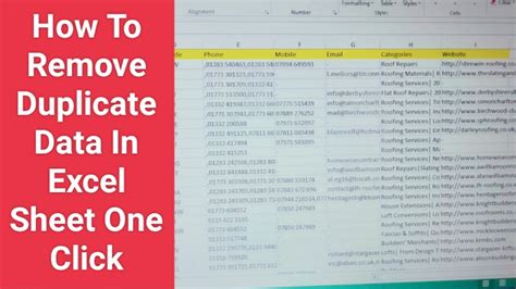 How To Remove Duplicate Data In Excel Sheet Youtube