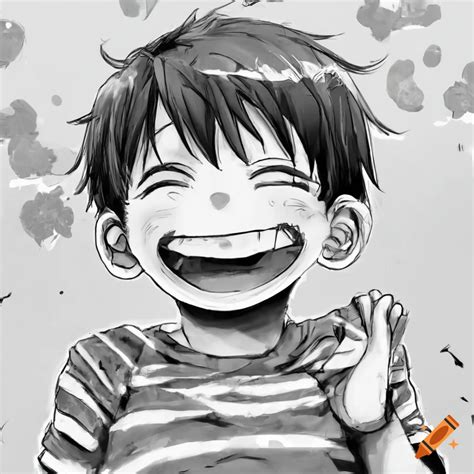 Cute Anime Kid Laughing Uncontrollably