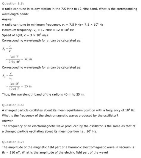 Ncert Solutions For Class 12 Physics Chapter 8 Electromagnetic Waves