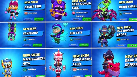 ALL NEW SKINS UNLOCK ANIMATION BRAWLSTARS SEASON 27 Cyber Brawl