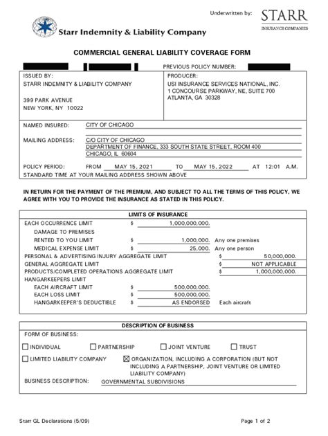 Spc Exhibit 10commercial General Liability Coverage Form Fax Email