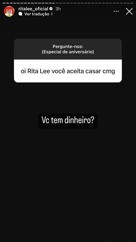 Relembre No Instagram Rita Lee Respondeu Perguntas Inusitadas De F S