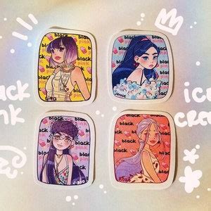 KPOP Blackpink Sticker Sets CUTE CHIBI - Etsy