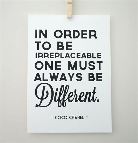 Chanel Print Be Different Coco Chanel Quote Print With Images