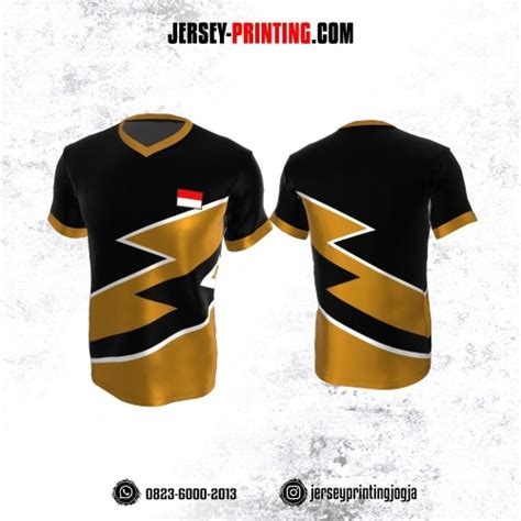 Jersey Futsal Hitam Motif Batik Emas Jersey Printing Bikin Jersey