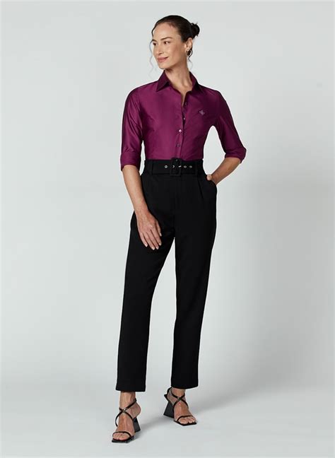 Camisa Slim Luxury Color Dudalina Feminina Camisa Slim