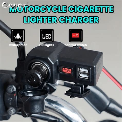 Cargador USB De Manillar De Motocicleta Con Pantalla De Voltaje Y