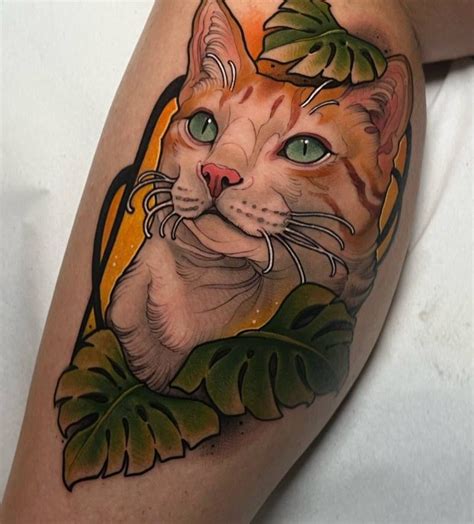 Orange Cat Portrait Tattoos