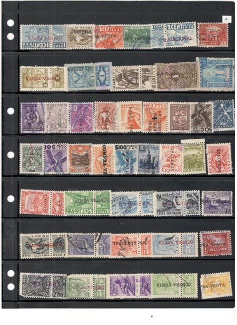 Mexico Revenue Stamp Collection Central South America Mexico