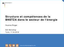 Structure et compétences de la BNETZA dans le secteur de l énergie