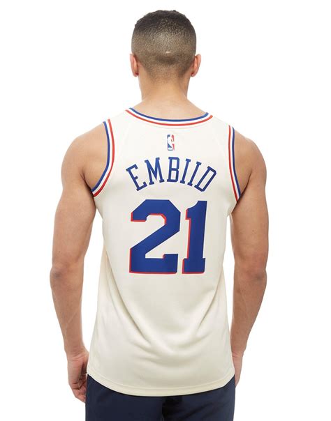 Lyst Nike Nba Embiid Philadelphia 76ers City Jersey In White For Men