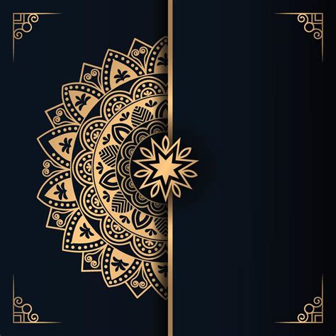 Golden Luxury Ornamental Mandala Background Design With Vintage Wedding