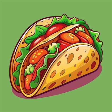 Um Desenho De Um Taco Uma Imagem De Um Tacos Vetor Premium