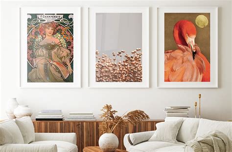 Láminas decorativas para enmarcar Flamingo With Golden Sun Posters es