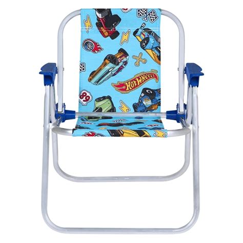 Mandiali E Shop Cadeira De Praia Infantil Hot Wheels Dobravel Em Aluminio Azul Bel