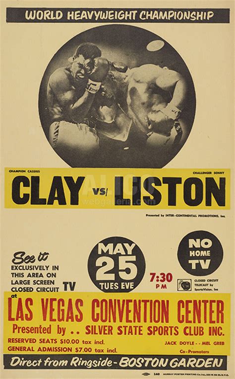 Muhammad Ali / Sonny Liston II Closed Circuit Poster | Web Galleria