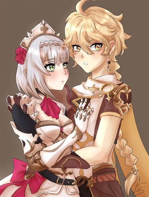 Aether And Noelle Genshin Impact Drawn By Fullmetalshiny Danbooru