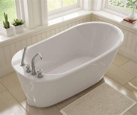 Sax 6032 Acrylx Freestanding End Drain Bathtub In White With White