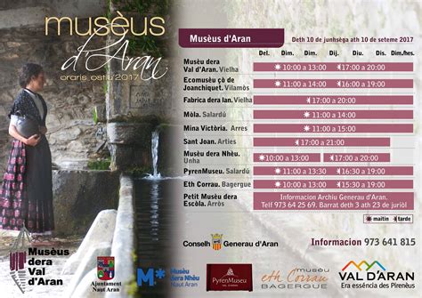 Horarios De Verano De Los Museos De La Val D Aran Visitvaldaran