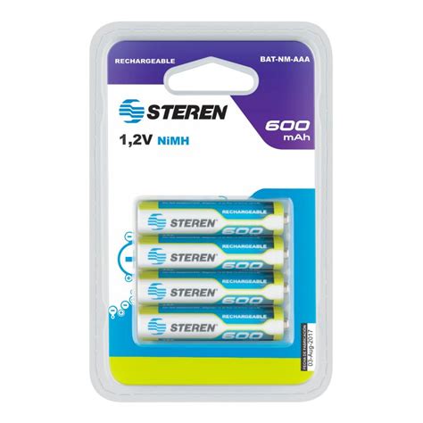 Paquete De 4 Pilas Recargables AAA NiMH 600 MAh