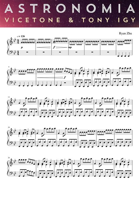 Astronomia Coffin Dance Meme Full Piano Score Sheet Music For Piano