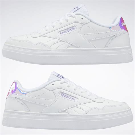 Reebok Court Advance Bold Shoes In Cloud White Purple Oasis Met S23 R Cloud White Reebok