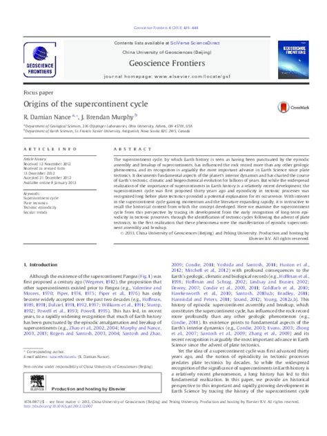 (PDF) Origins of the supercontinent cycle