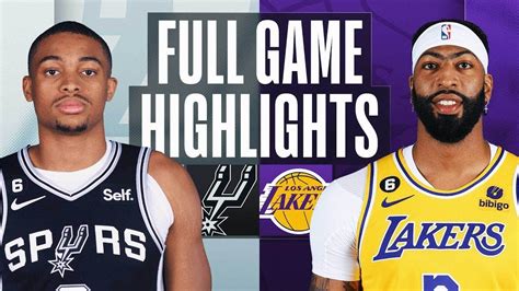 San Antonio Spurs Vs Los Angeles Lakers Full Game Highlights Jan